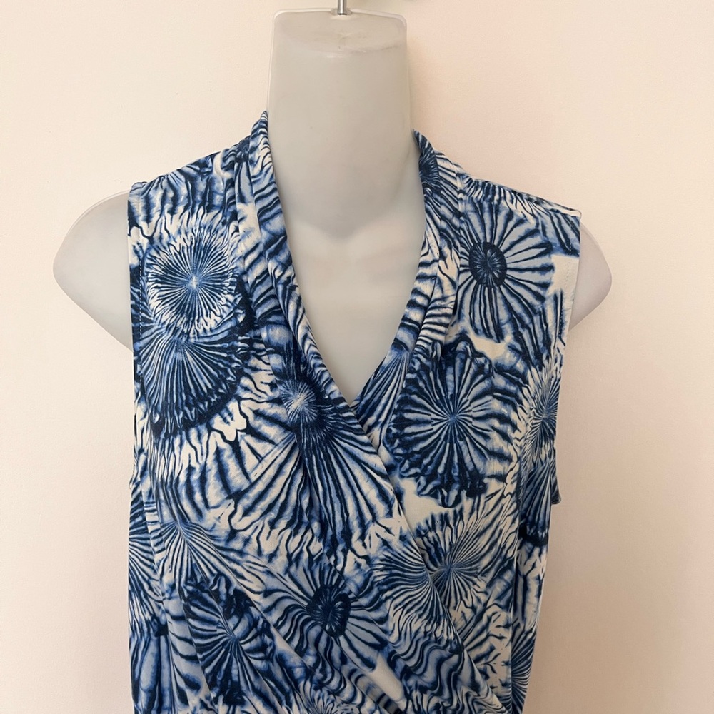 Tommy Bahama Blue Floral Sleeveless Midi Dress